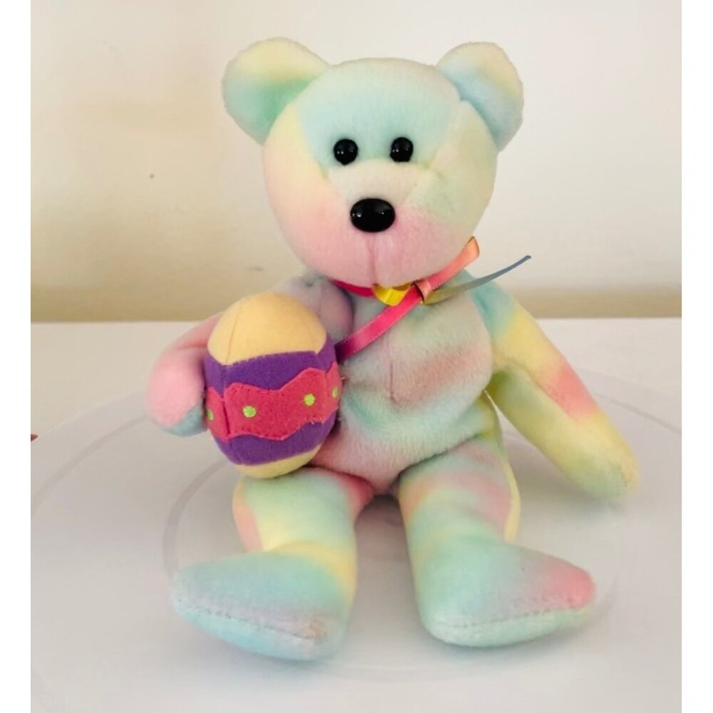 Vintage Ty Beanie Baby Easter Bear Kids Toys Eggs 2006 Bear Holding Easter Egg